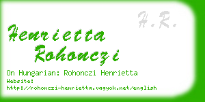 henrietta rohonczi business card